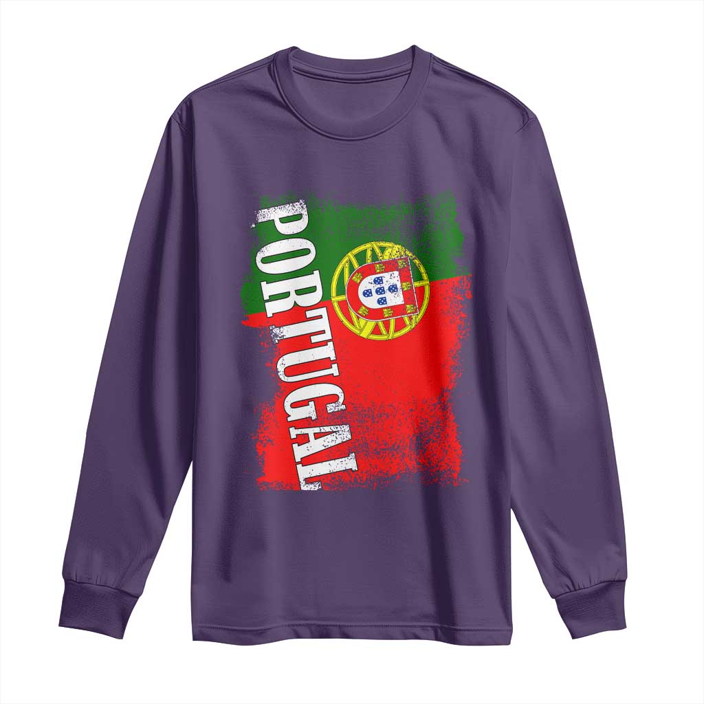 Portugal Flag Long Sleeve Shirt Retro Vintage Futebol Portuguese Flags - Wonder Print Shop
