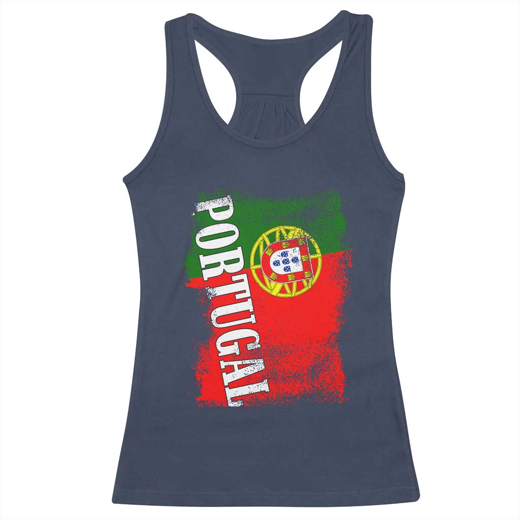 Portugal Flag Racerback Tank Top Retro Vintage Futebol Portuguese Flags - Wonder Print Shop