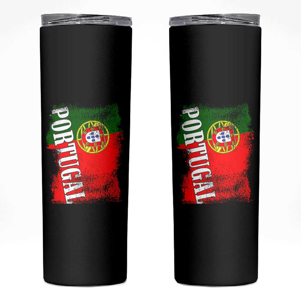 Portugal Flag Skinny Tumbler Retro Vintage Futebol Portuguese Flags - Wonder Print Shop