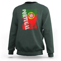 Portugal Flag Sweatshirt Retro Vintage Futebol Portuguese Flags - Wonder Print Shop