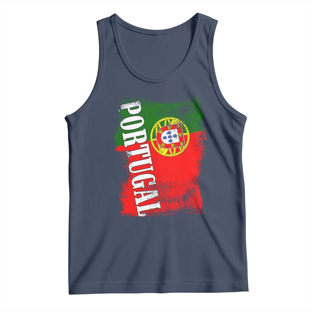 Portugal Flag Tank Top Retro Vintage Futebol Portuguese Flags - Wonder Print Shop