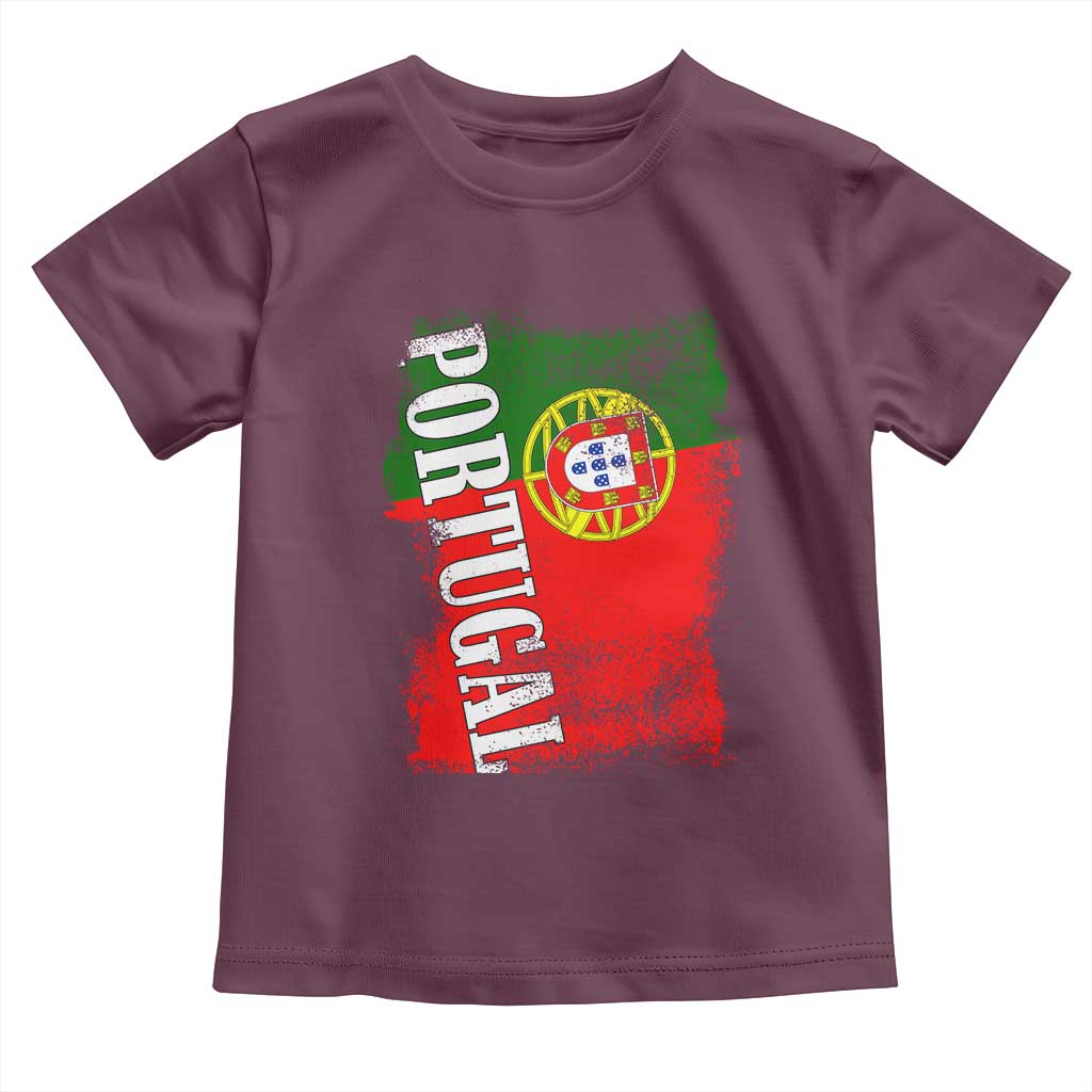 Portugal Flag Toddler T Shirt Retro Vintage Futebol Portuguese Flags - Wonder Print Shop