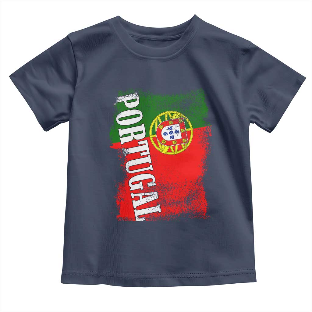 Portugal Flag Toddler T Shirt Retro Vintage Futebol Portuguese Flags - Wonder Print Shop
