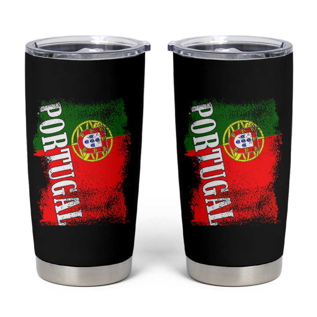 Portugal Flag Tumbler Cup Retro Vintage Futebol Portuguese Flags - Wonder Print Shop
