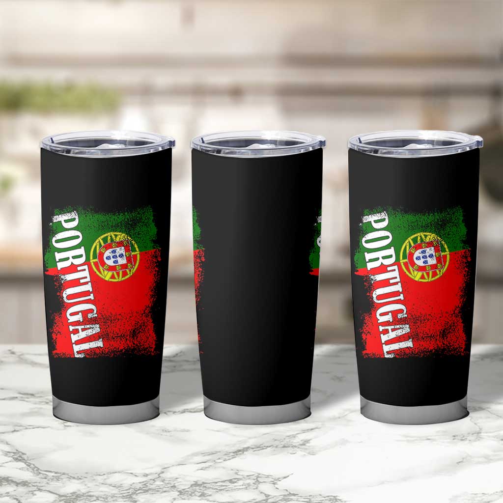 Portugal Flag Tumbler Cup Retro Vintage Futebol Portuguese Flags - Wonder Print Shop
