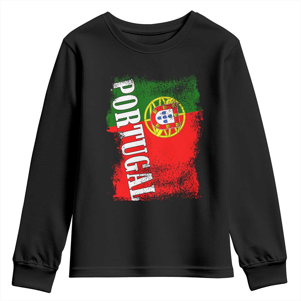Portugal Flag Youth Sweatshirt Retro Vintage Futebol Portuguese Flags - Wonder Print Shop