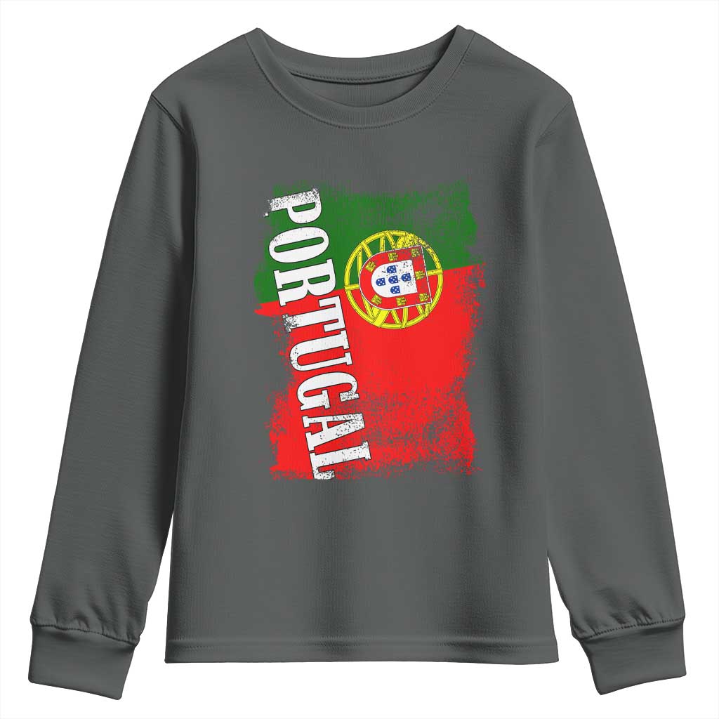 Portugal Flag Youth Sweatshirt Retro Vintage Futebol Portuguese Flags - Wonder Print Shop