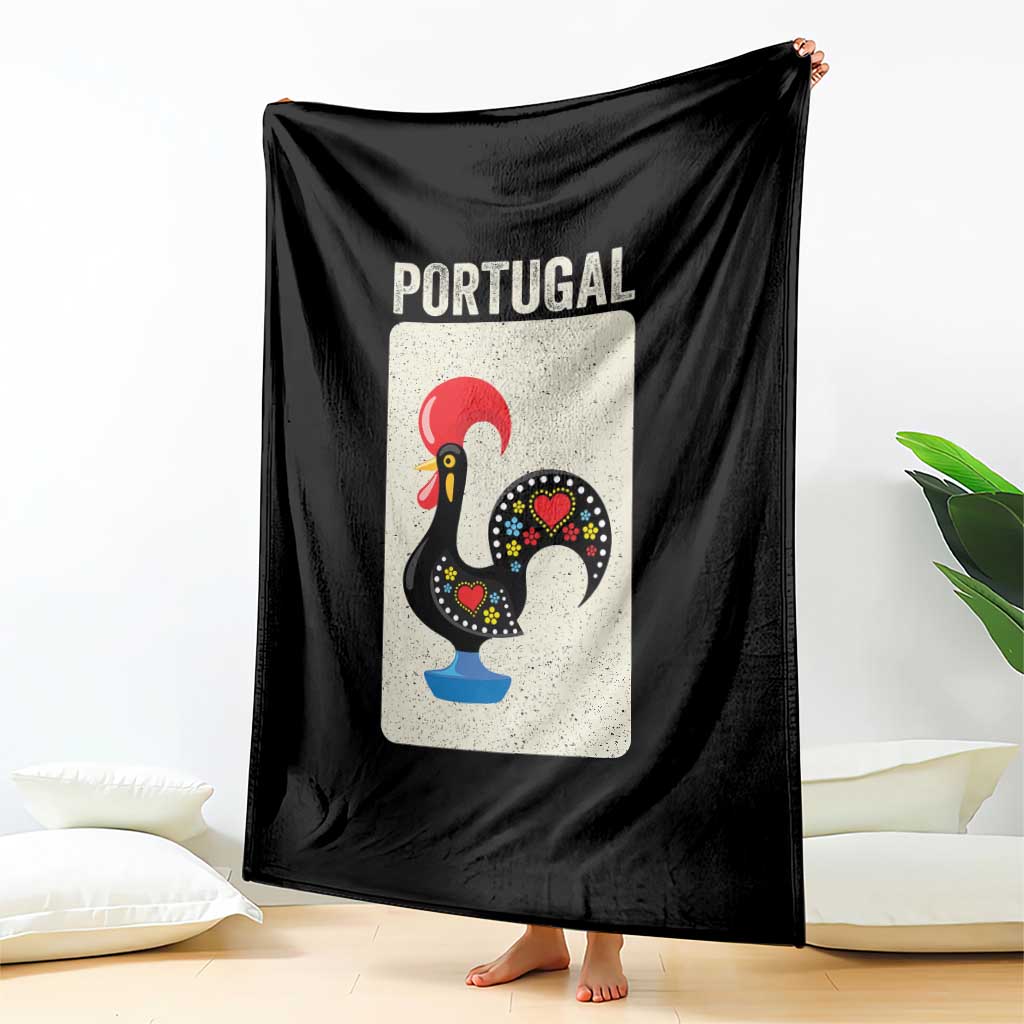 Portuguese Rooster Throw Blanket Galo de Barcelos Portugal Roots Pride Heritage Gift - Wonder Print Shop