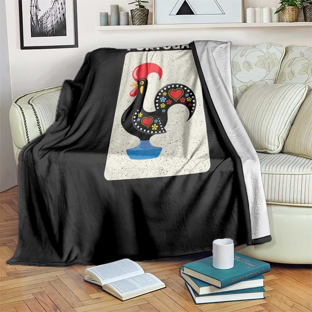 Portuguese Rooster Throw Blanket Galo de Barcelos Portugal Roots Pride Heritage Gift - Wonder Print Shop