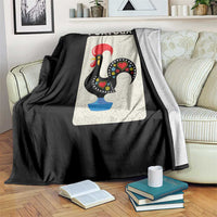 Portuguese Rooster Throw Blanket Galo de Barcelos Portugal Roots Pride Heritage Gift - Wonder Print Shop