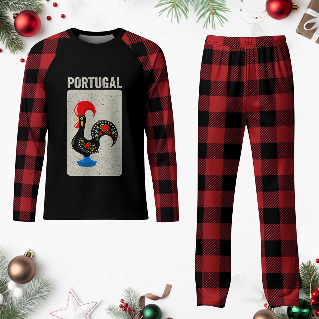 Portuguese Rooster Plaid Pajama Set Galo de Barcelos Portugal Roots Pride Heritage Gift - Wonder Print Shop