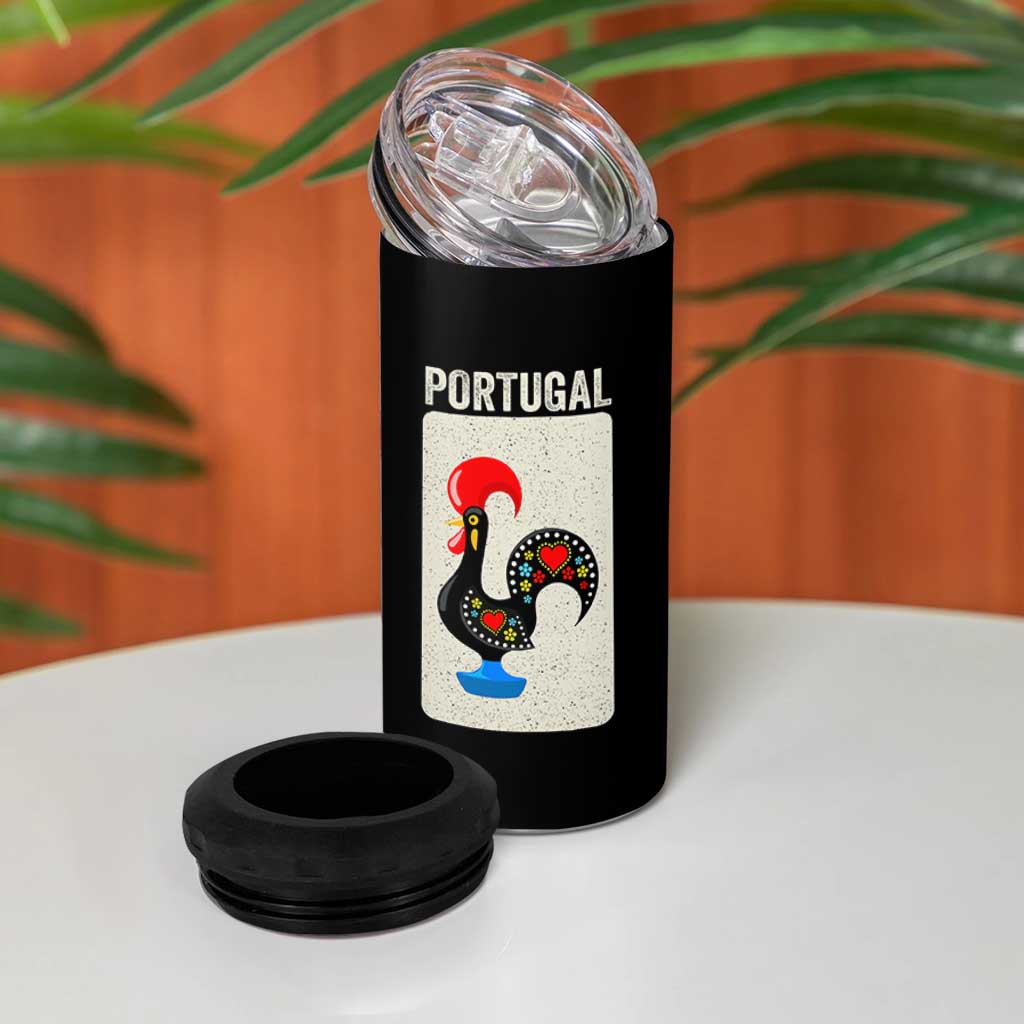 Portuguese Rooster 4 in 1 Can Cooler Tumbler Galo de Barcelos Portugal Roots Pride Heritage Gift - Wonder Print Shop