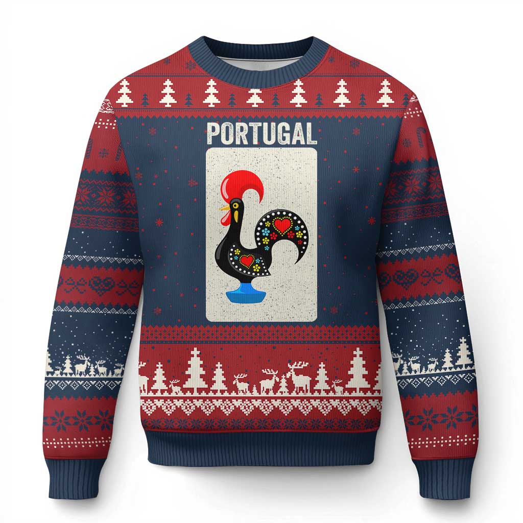 Portuguese Rooster Ugly Christmas Sweater Galo de Barcelos Portugal Roots Pride Heritage Gift - Wonder Print Shop