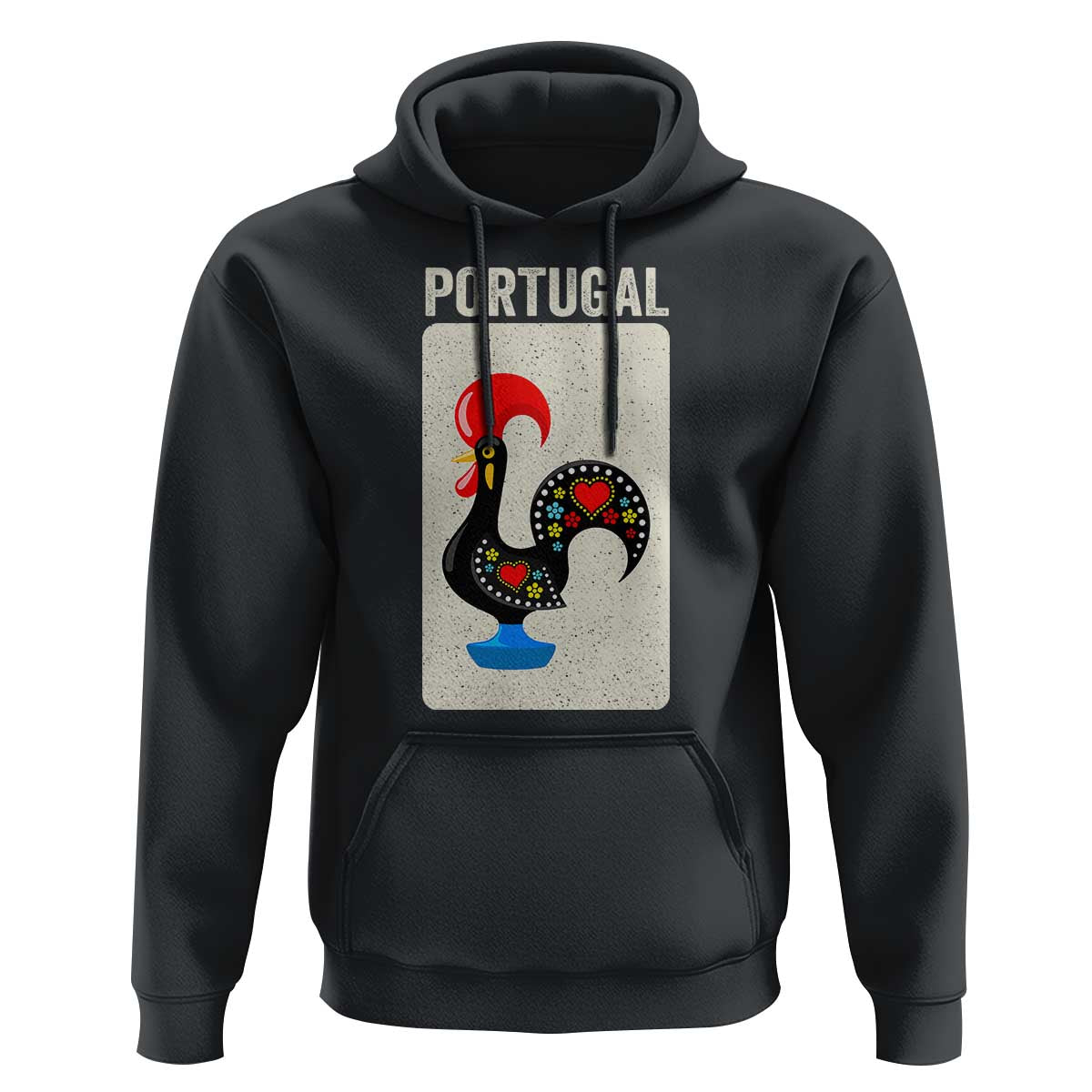 Portuguese Rooster Hoodie Galo de Barcelos Portugal Roots Pride Heritage Gift - Wonder Print Shop