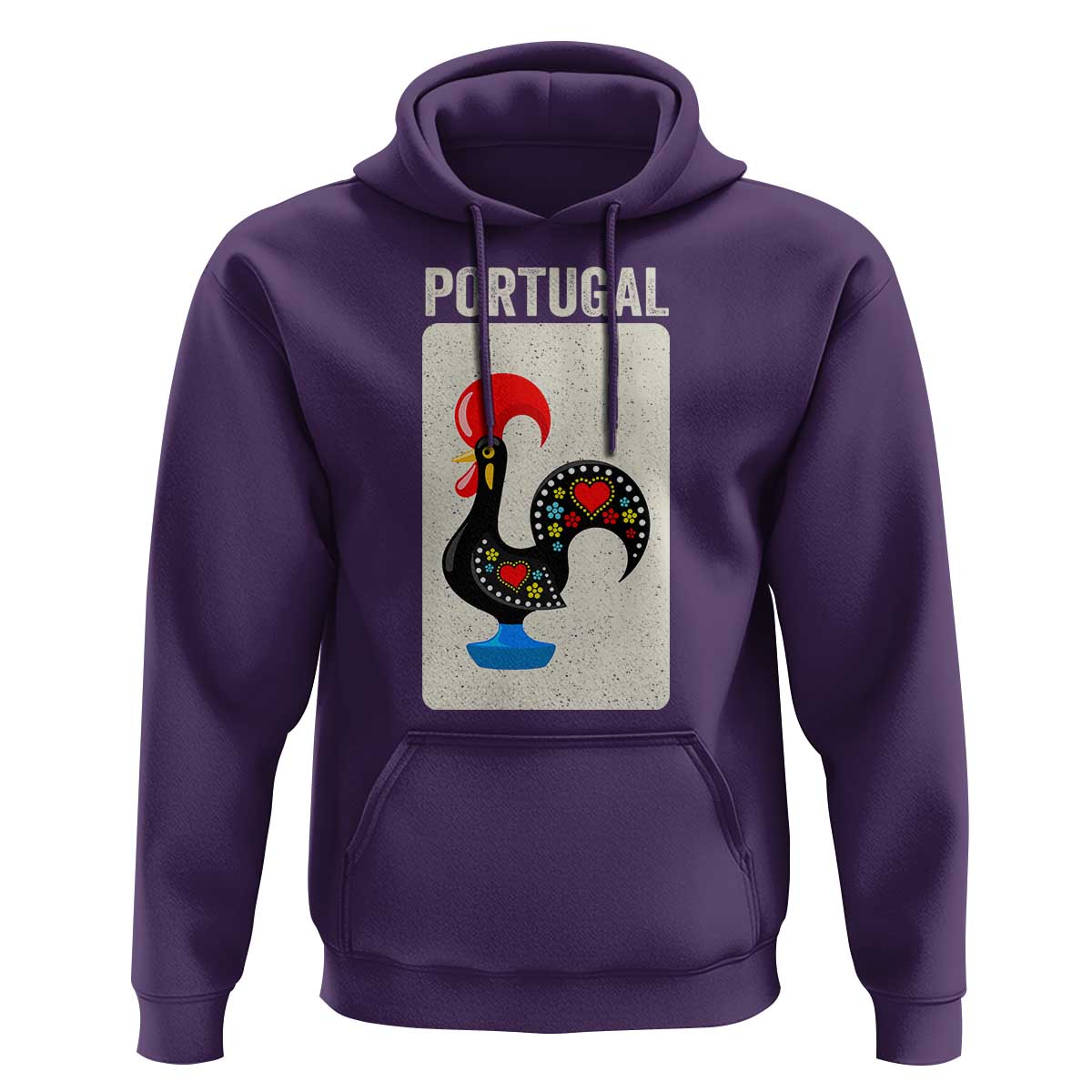 Portuguese Rooster Hoodie Galo de Barcelos Portugal Roots Pride Heritage Gift - Wonder Print Shop