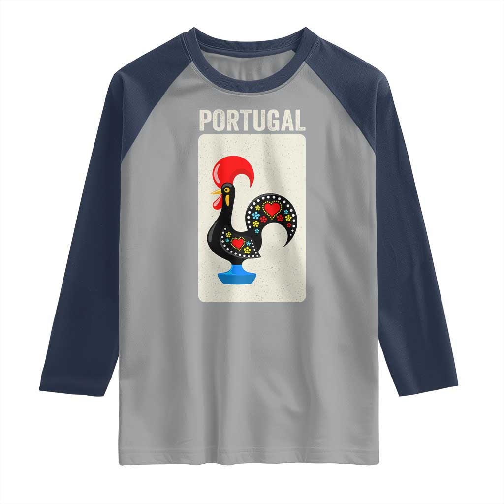 Portuguese Rooster Raglan Shirt Galo de Barcelos Portugal Roots Pride Heritage Gift - Wonder Print Shop