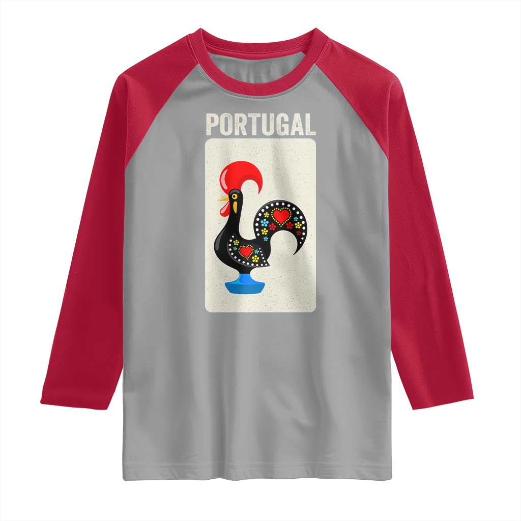 Portuguese Rooster Raglan Shirt Galo de Barcelos Portugal Roots Pride Heritage Gift - Wonder Print Shop