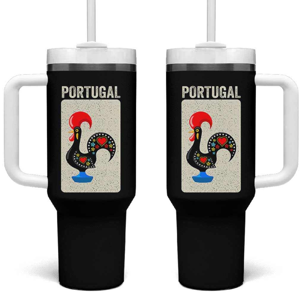 Portuguese Rooster Tumbler With Handle Galo de Barcelos Portugal Roots Pride Heritage Gift - Wonder Print Shop
