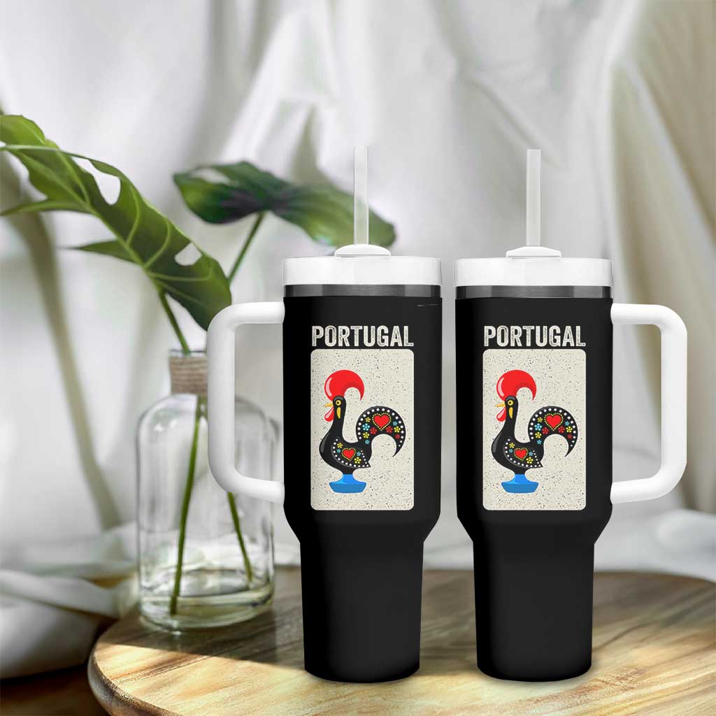 Portuguese Rooster Tumbler With Handle Galo de Barcelos Portugal Roots Pride Heritage Gift - Wonder Print Shop