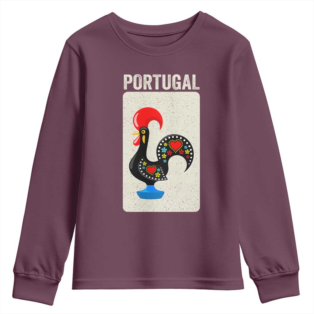 Portuguese Rooster Youth Sweatshirt Galo de Barcelos Portugal Roots Pride Heritage Gift - Wonder Print Shop