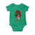Portuguese Girl Baby Onesie Messy Bun Portugal Flag Roots Heritage Pride Gift - Wonder Print Shop