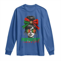 Portuguese Girl Long Sleeve Shirt Messy Bun Portugal Flag Roots Heritage Pride Gift - Wonder Print Shop