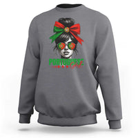 Portuguese Girl Sweatshirt Messy Bun Portugal Flag Roots Heritage Pride Gift - Wonder Print Shop