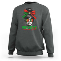 Portuguese Girl Sweatshirt Messy Bun Portugal Flag Roots Heritage Pride Gift - Wonder Print Shop