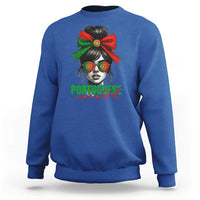 Portuguese Girl Sweatshirt Messy Bun Portugal Flag Roots Heritage Pride Gift - Wonder Print Shop