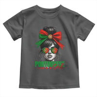 Portuguese Girl Toddler T Shirt Messy Bun Portugal Flag Roots Heritage Pride Gift - Wonder Print Shop