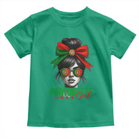 Portuguese Girl Toddler T Shirt Messy Bun Portugal Flag Roots Heritage Pride Gift - Wonder Print Shop