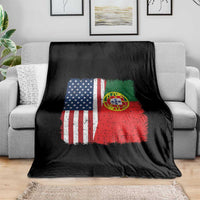 Portuguese American Flag Throw Blanket Retro Vintage USA Portugal Roots Heritage Pride - Wonder Print Shop