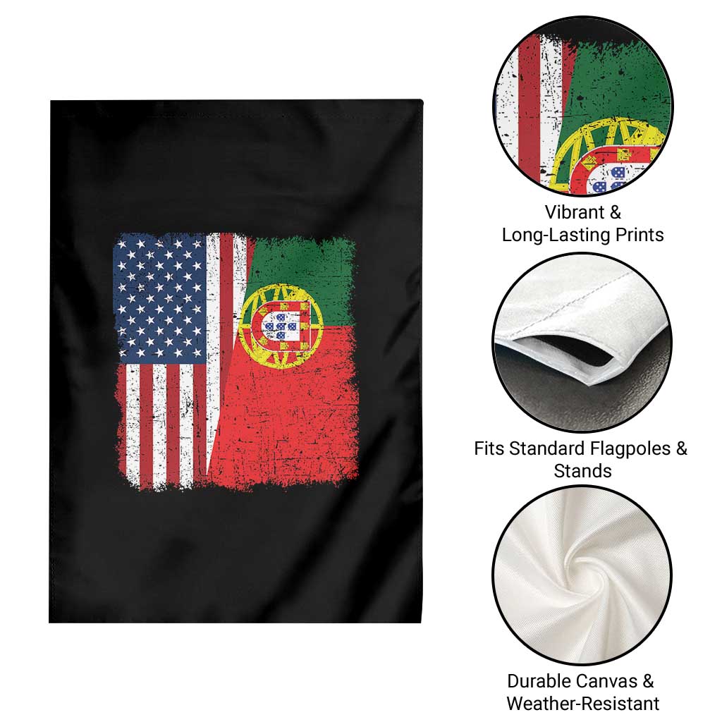 Portuguese American Flag Garden Flag Retro Vintage USA Portugal Roots Heritage Pride - Wonder Print Shop