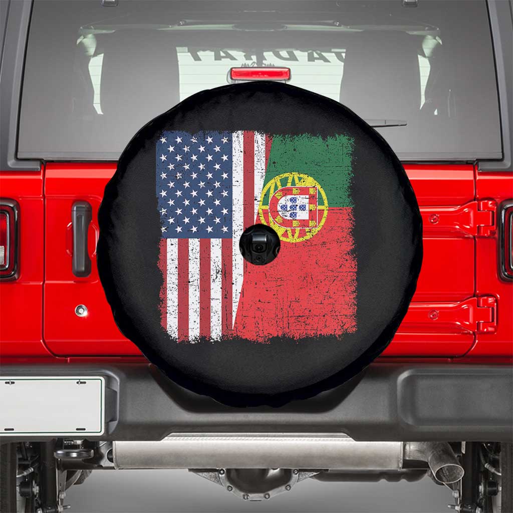 Portuguese American Flag Spare Tire Cover Retro Vintage USA Portugal Roots Heritage Pride - Wonder Print Shop