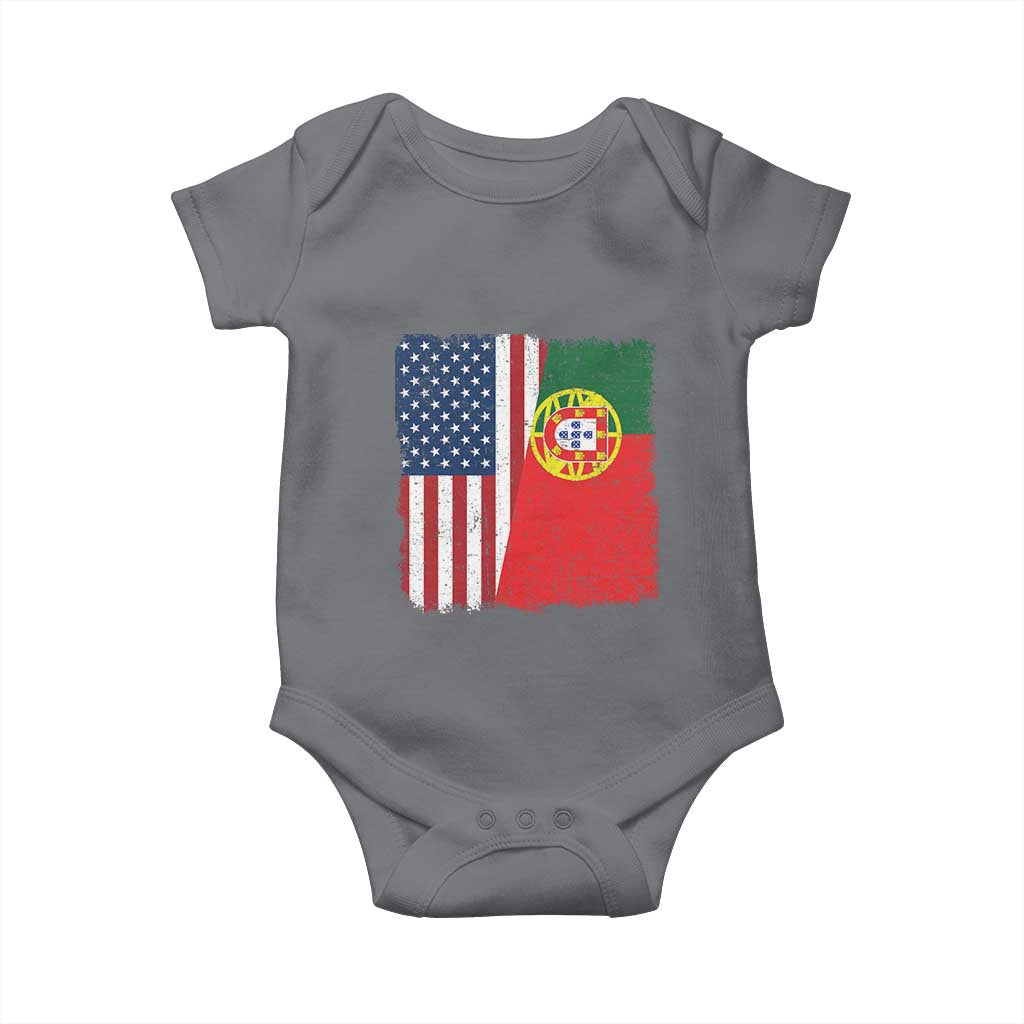 Portuguese American Flag Baby Onesie Retro Vintage USA Portugal Roots Heritage Pride - Wonder Print Shop
