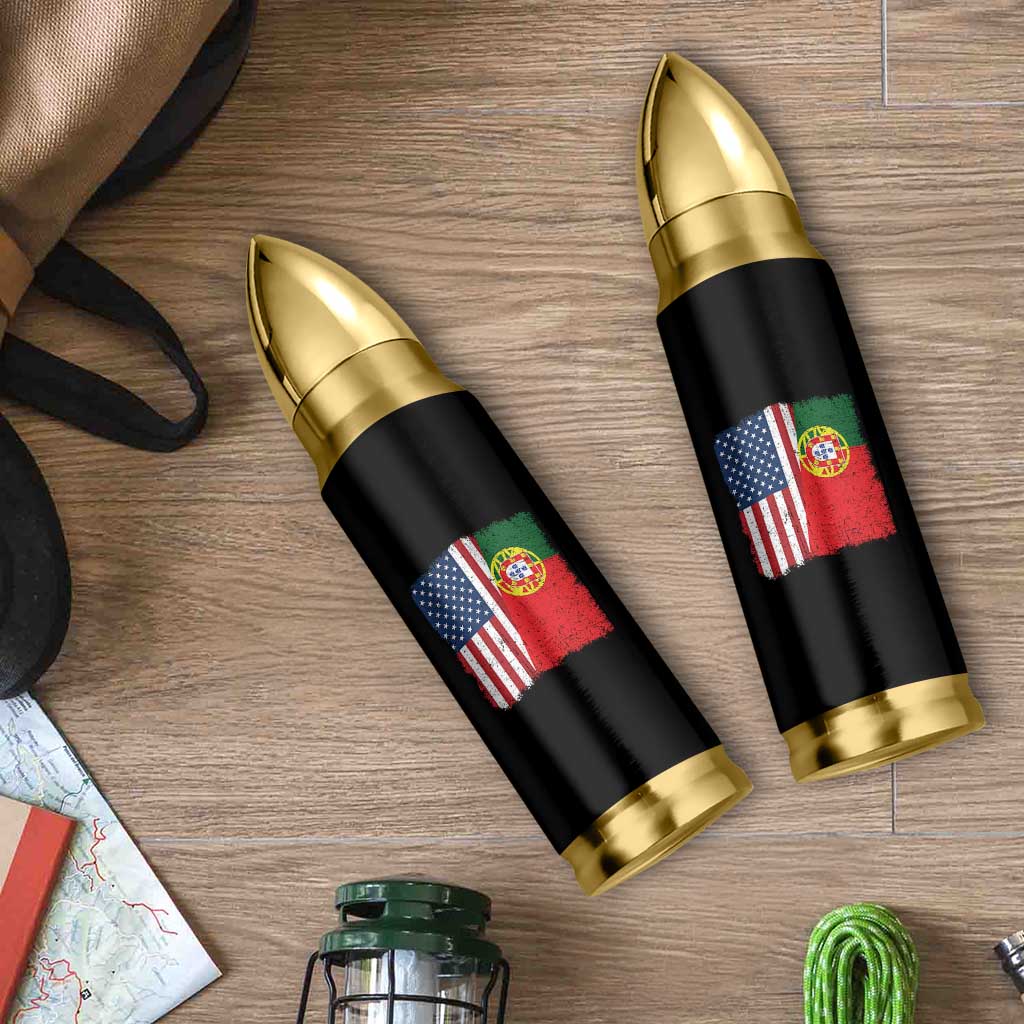 Portuguese American Flag Bullet Tumbler Retro Vintage USA Portugal Roots Heritage Pride - Wonder Print Shop