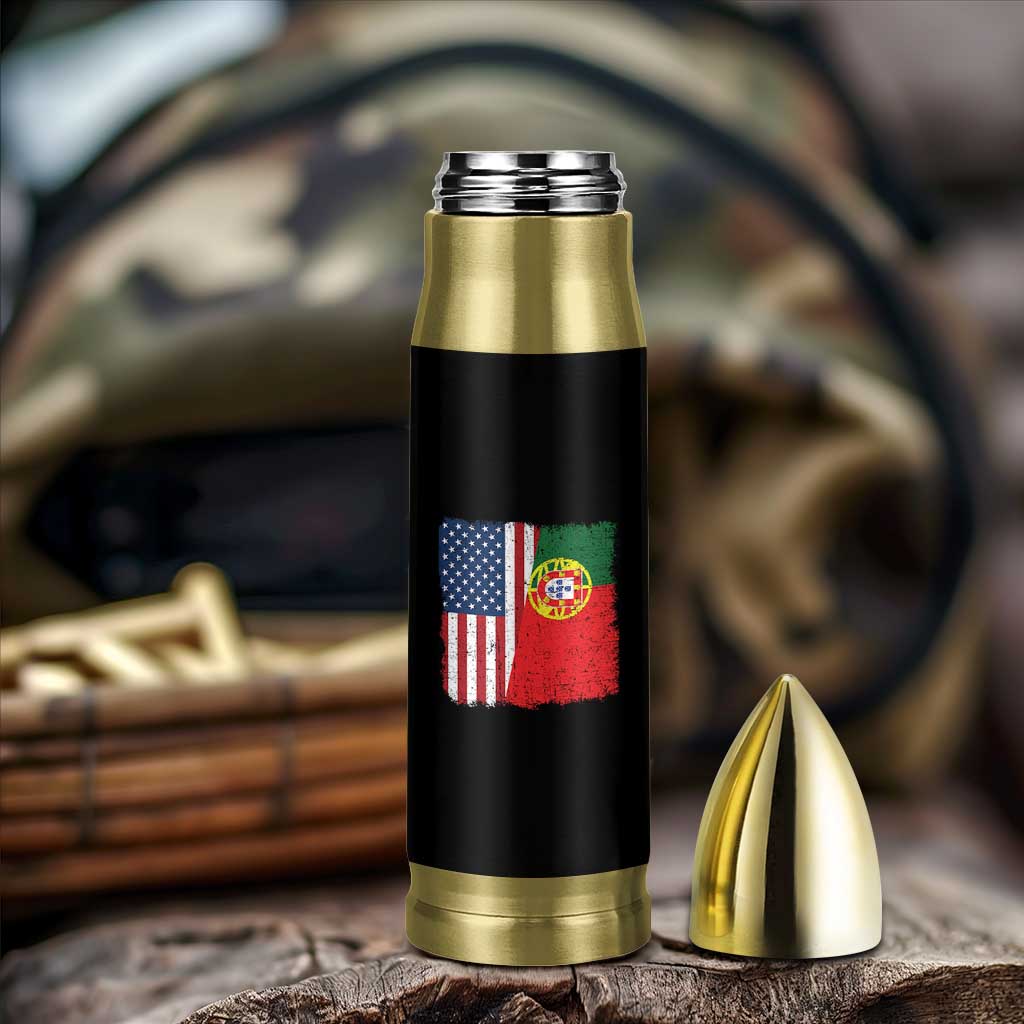 Portuguese American Flag Bullet Tumbler Retro Vintage USA Portugal Roots Heritage Pride - Wonder Print Shop