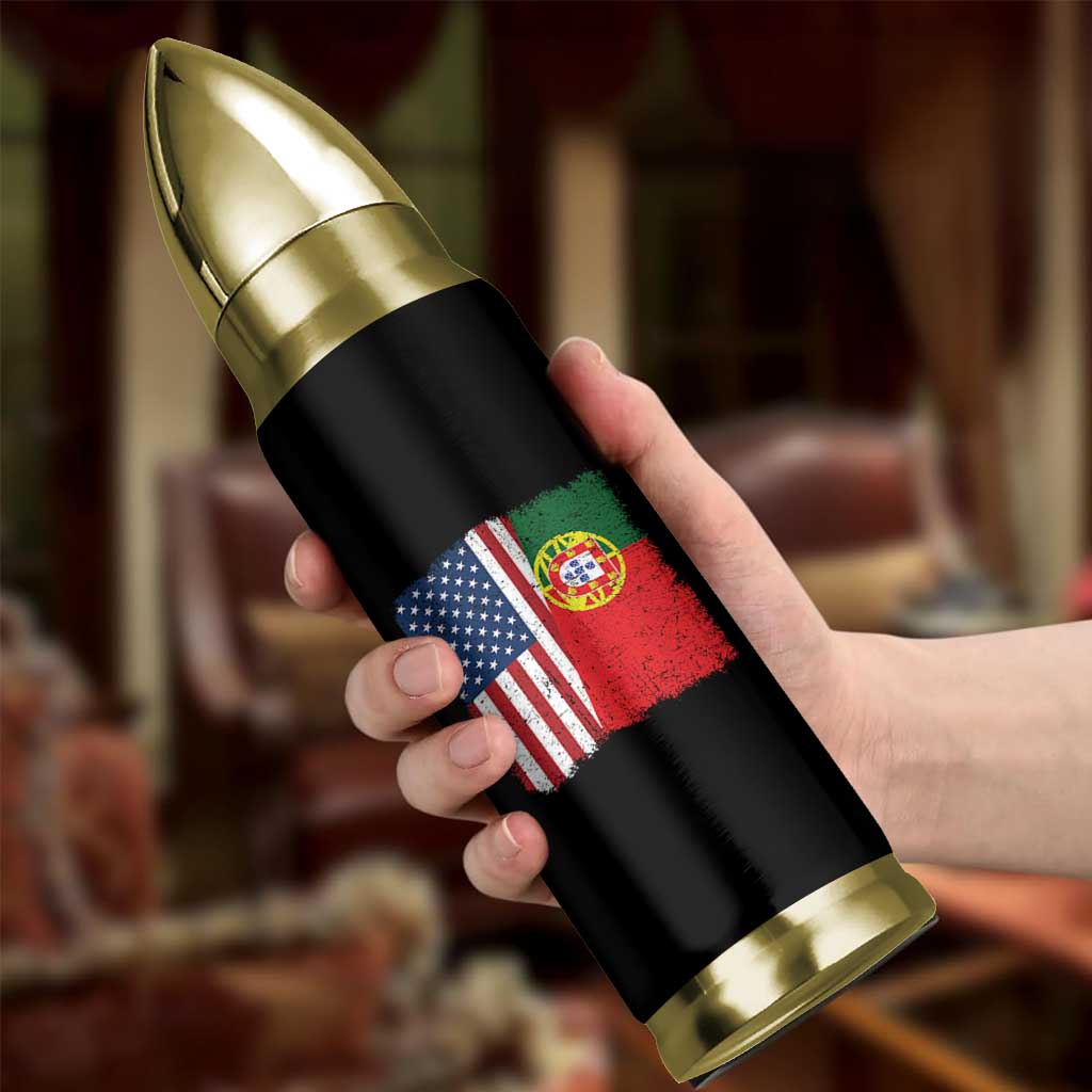 Portuguese American Flag Bullet Tumbler Retro Vintage USA Portugal Roots Heritage Pride - Wonder Print Shop