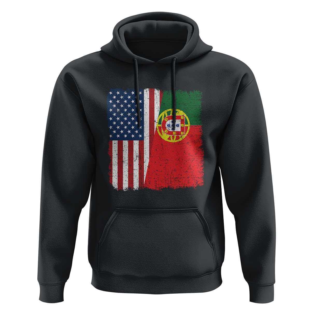 Portuguese American Flag Hoodie Retro Vintage USA Portugal Roots Heritage Pride - Wonder Print Shop