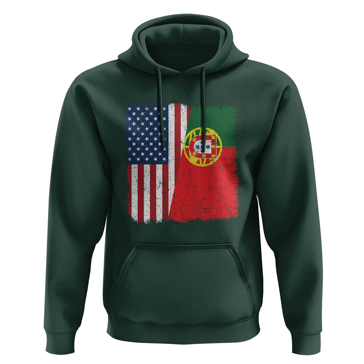 Portuguese American Flag Hoodie Retro Vintage USA Portugal Roots Heritage Pride - Wonder Print Shop