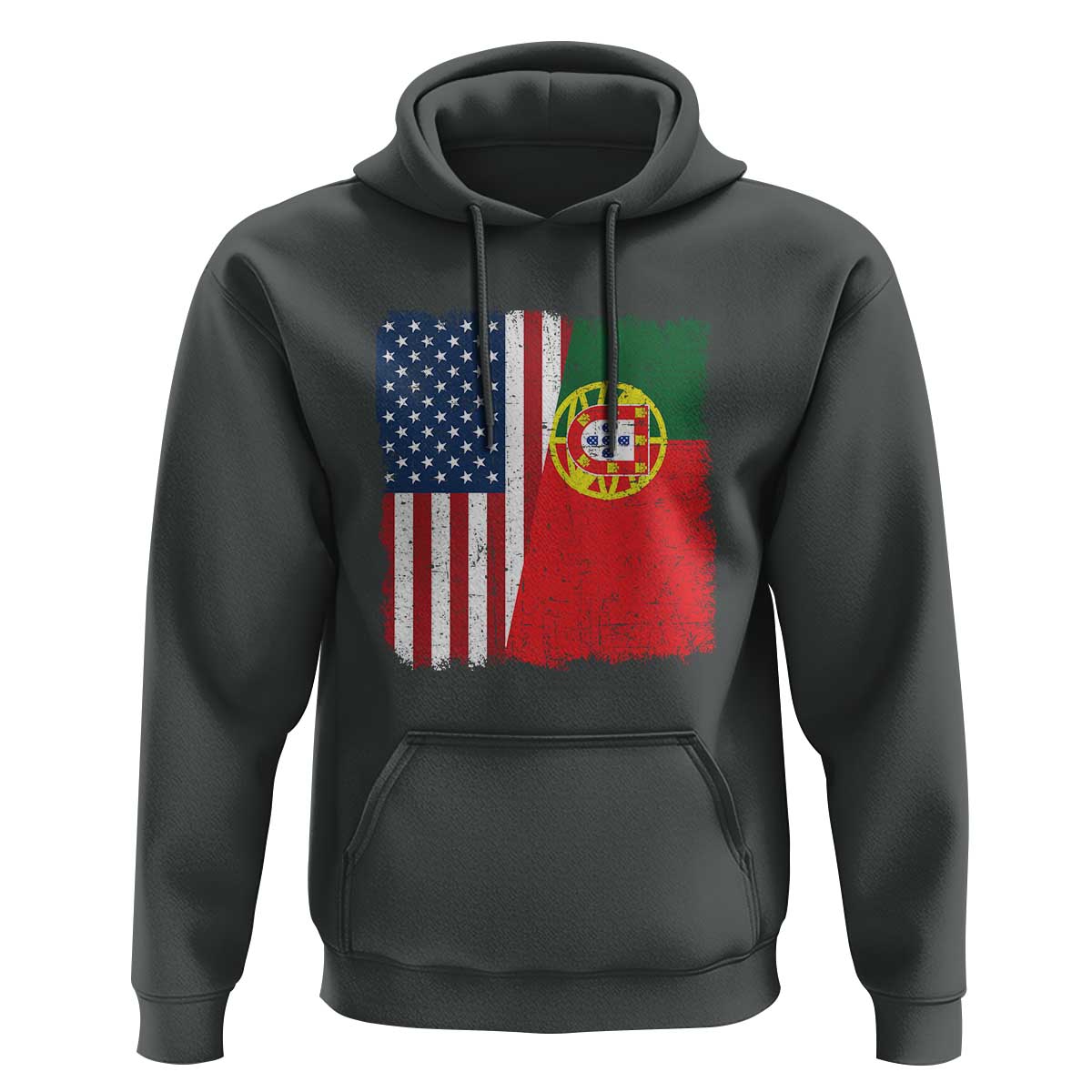 Portuguese American Flag Hoodie Retro Vintage USA Portugal Roots Heritage Pride - Wonder Print Shop