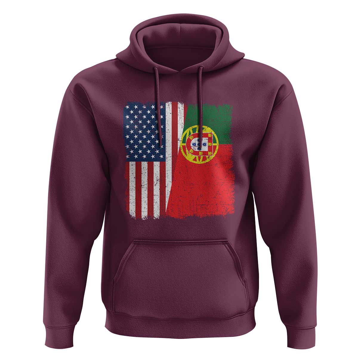 Portuguese American Flag Hoodie Retro Vintage USA Portugal Roots Heritage Pride - Wonder Print Shop