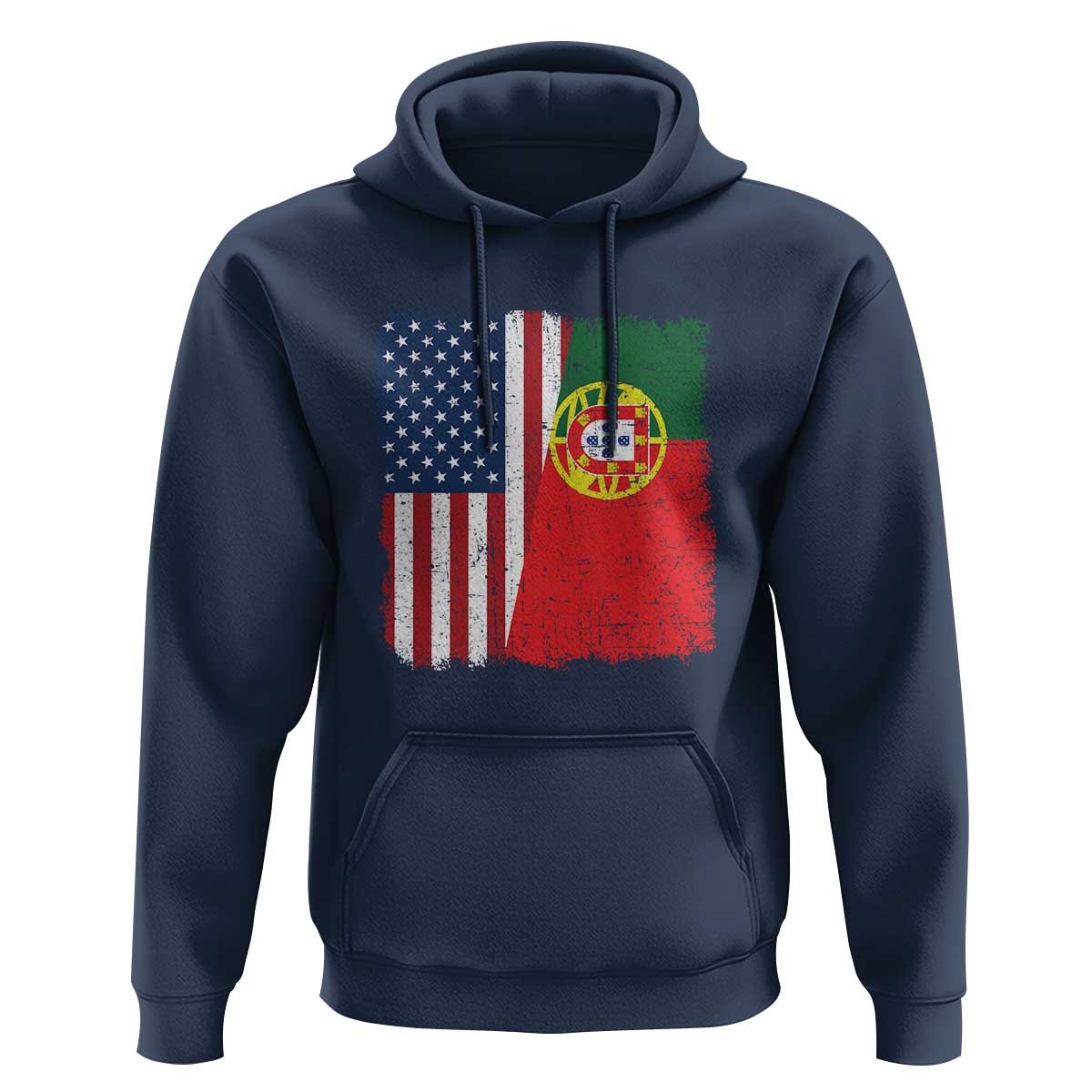 Portuguese American Flag Hoodie Retro Vintage USA Portugal Roots Heritage Pride - Wonder Print Shop