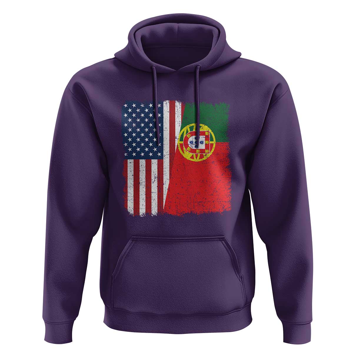 Portuguese American Flag Hoodie Retro Vintage USA Portugal Roots Heritage Pride - Wonder Print Shop