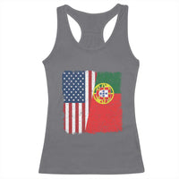 Portuguese American Flag Racerback Tank Top Retro Vintage USA Portugal Roots Heritage Pride - Wonder Print Shop