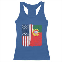 Portuguese American Flag Racerback Tank Top Retro Vintage USA Portugal Roots Heritage Pride - Wonder Print Shop