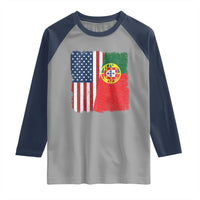 Portuguese American Flag Raglan Shirt Retro Vintage USA Portugal Roots Heritage Pride - Wonder Print Shop