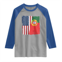 Portuguese American Flag Raglan Shirt Retro Vintage USA Portugal Roots Heritage Pride - Wonder Print Shop
