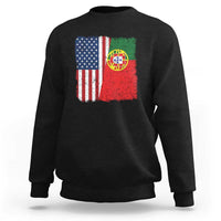Portuguese American Flag Sweatshirt Retro Vintage USA Portugal Roots Heritage Pride - Wonder Print Shop