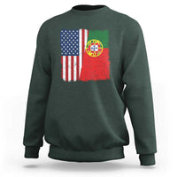 Portuguese American Flag Sweatshirt Retro Vintage USA Portugal Roots Heritage Pride - Wonder Print Shop